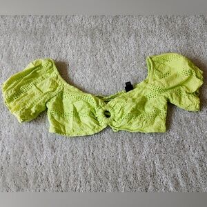 Lime Green Cropped Blouse